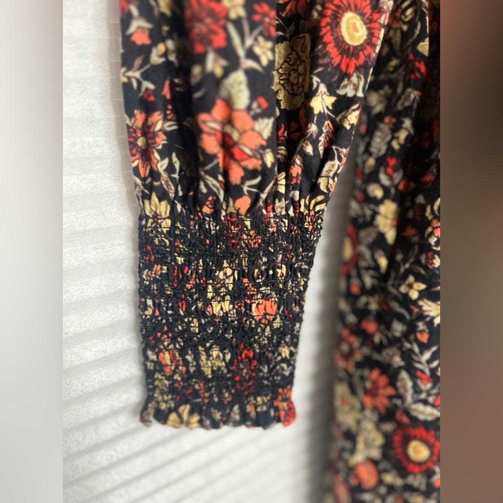 Anthropologie x Plenty by Tracy Reese Smocked Floral Long sleeve Mini Dress S - Picture 7 of 13
